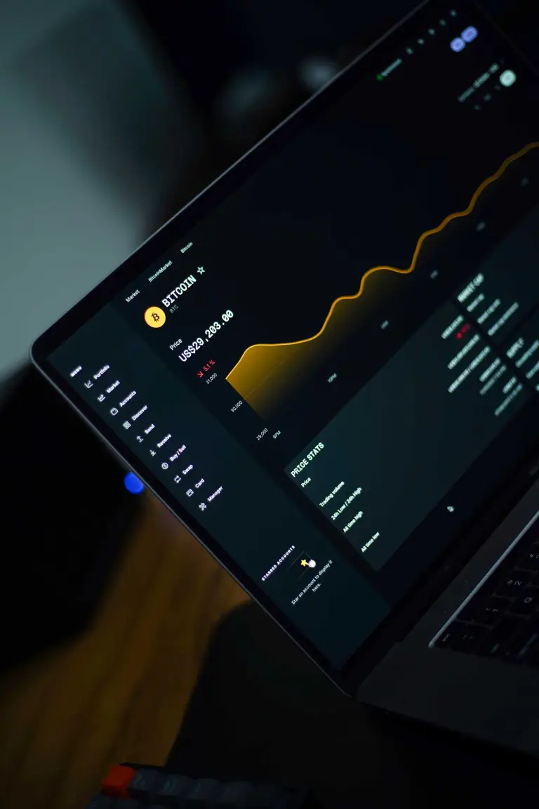 Bahraini Framework For The E-Economy   image showing a market graph on the laptop screen